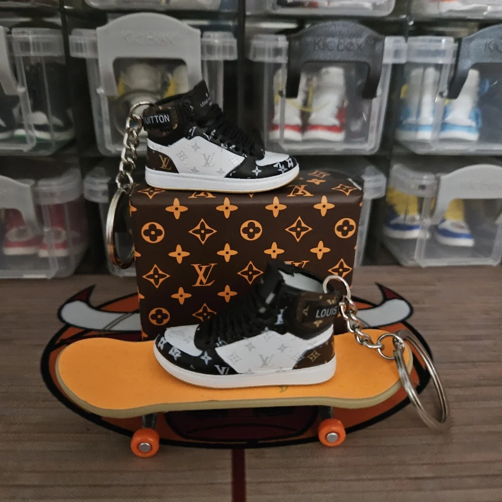 Louis Vuitton Black & White Sneaker Keychain Pair